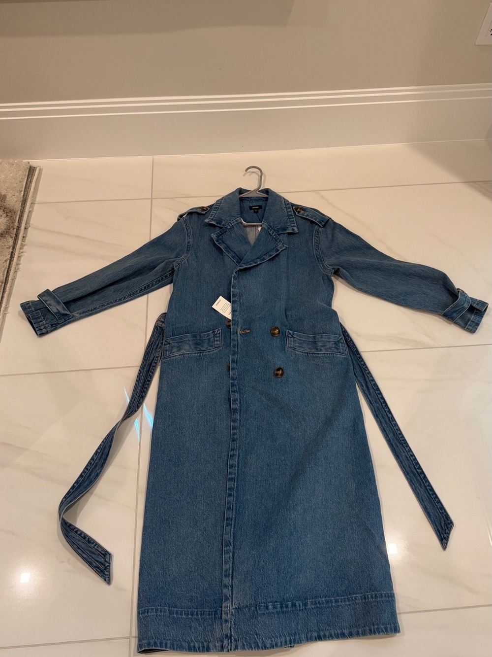 Express Denim Trench Coat - Blue